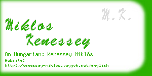 miklos kenessey business card